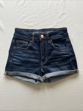 American Eagle Outfitters Dark Blue Super Stretch Hi-Rise Shortie